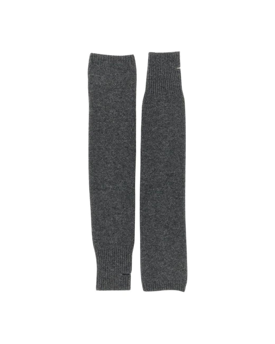 Nude Geribbelde Gebreide Beenwarmers in het Gray