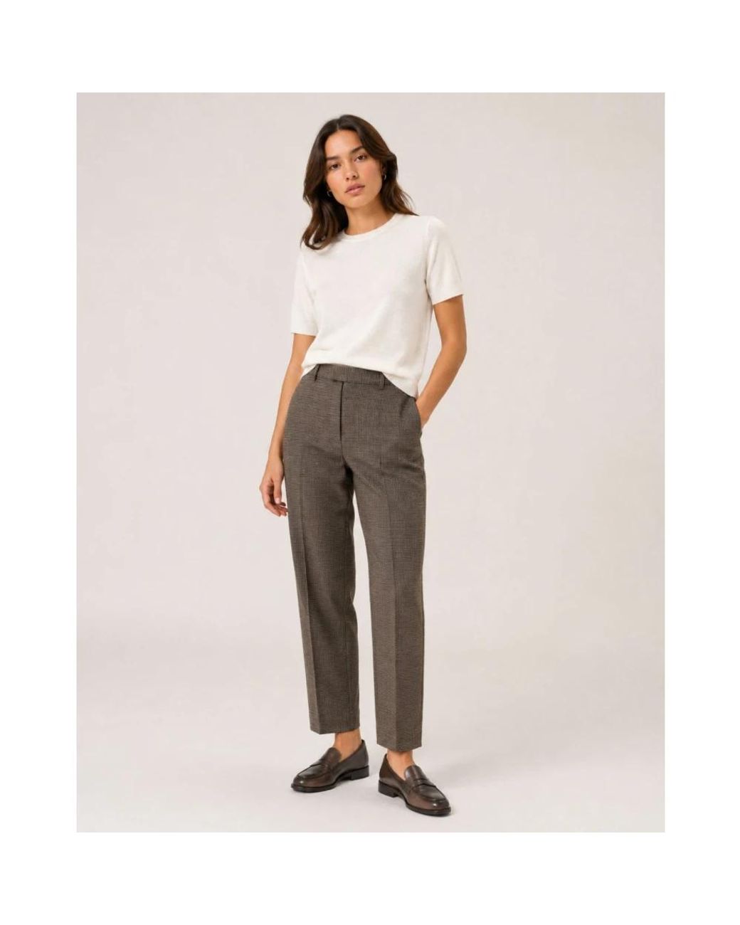 AMI Brown Cropped Trousers