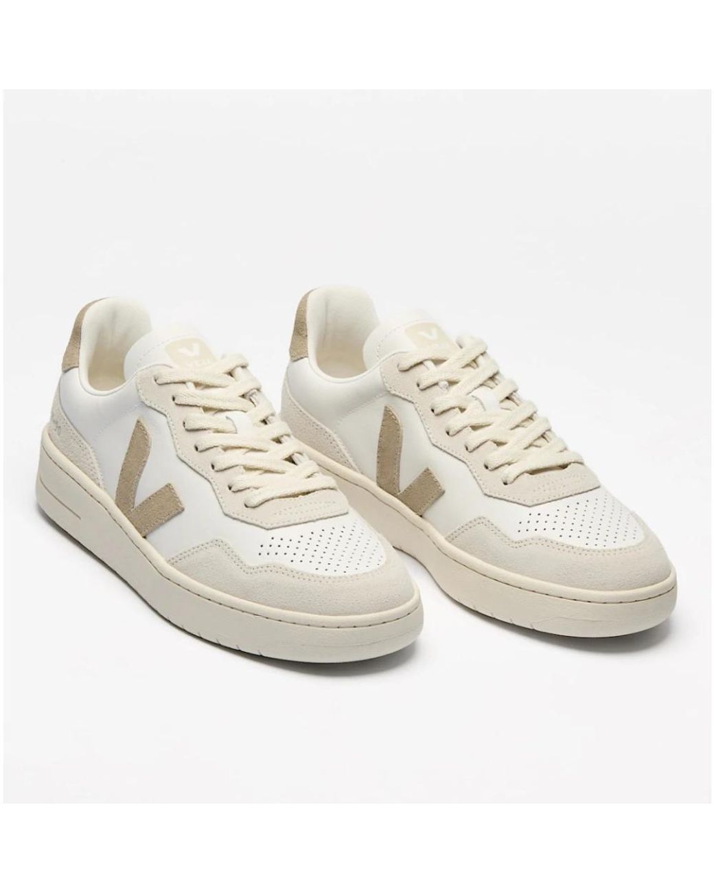 Veja White Leather Flat Shoes