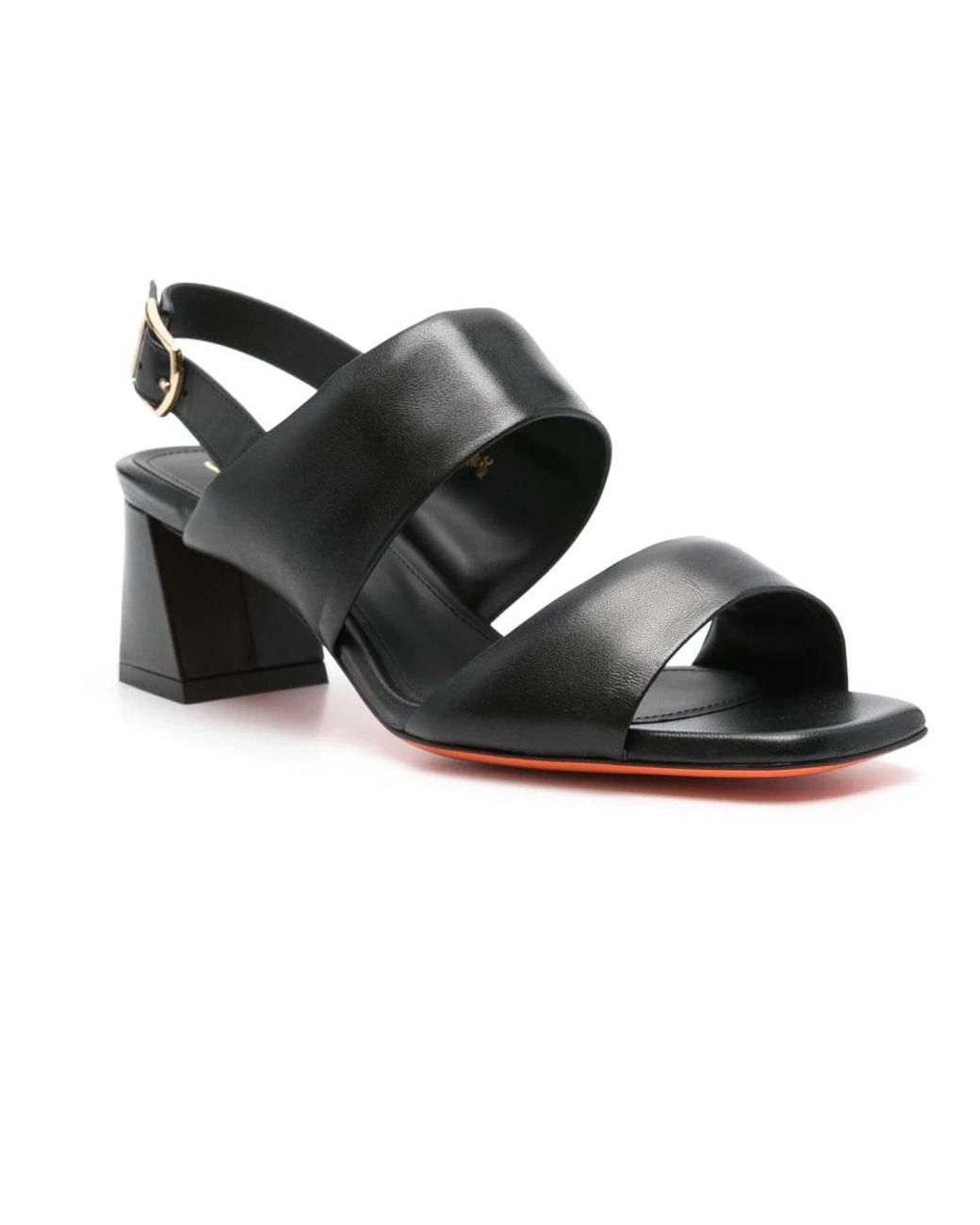Santoni Black Open-Toe Pumps
