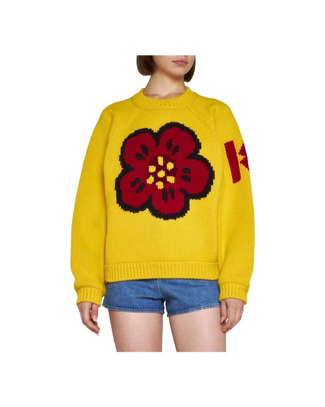 KENZO Yellow Round-Neck Knitwear