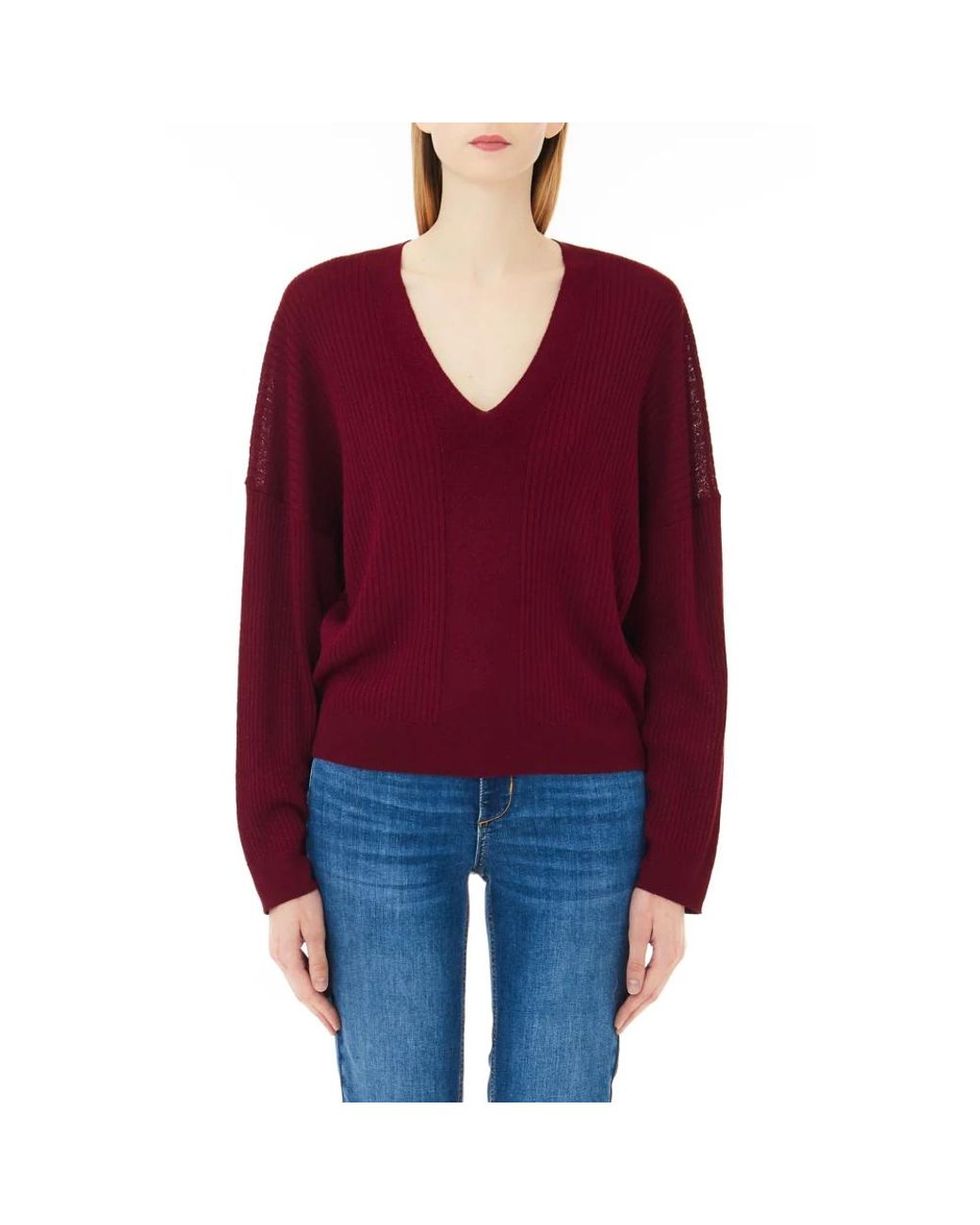 Liu Jo Red V-Neck Knitwear