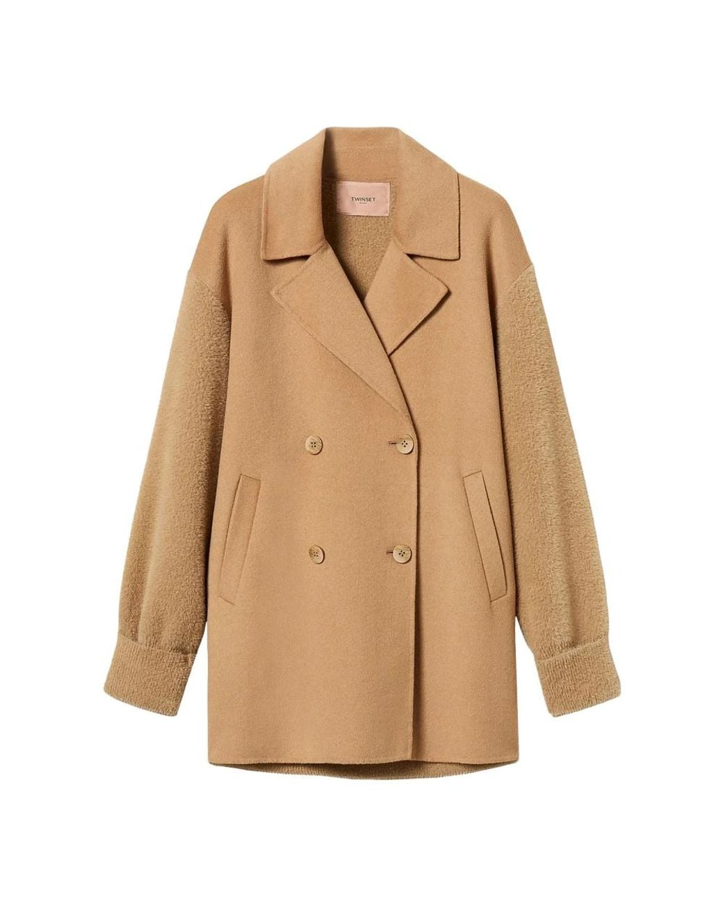 Twinset Natural Double-Breasted Coats