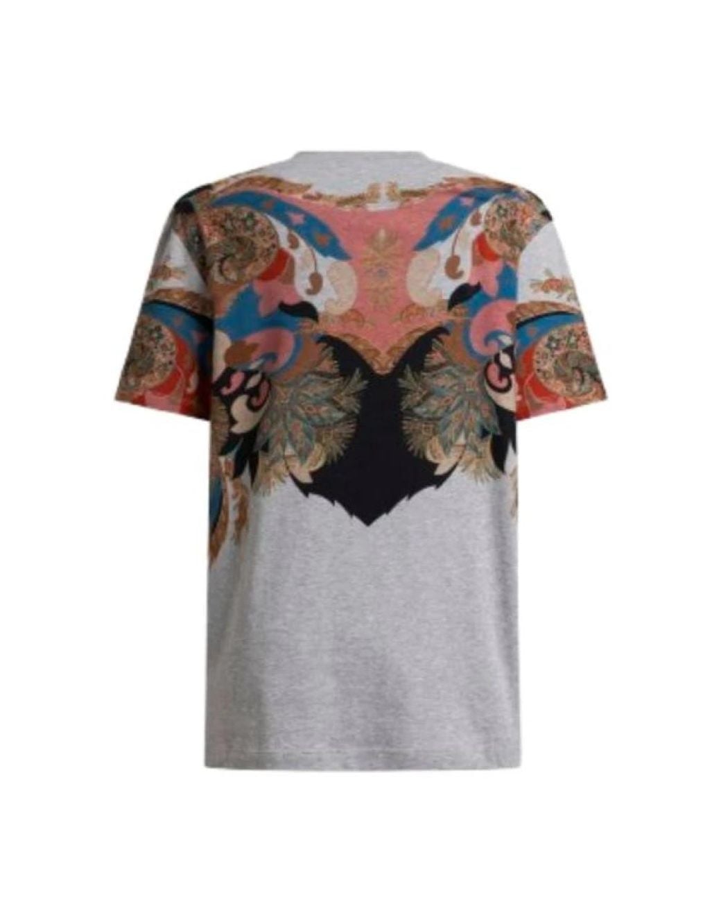 Etro Tops ,Veelkleurig ,Katoen Paisley T-Shirt in het Gray