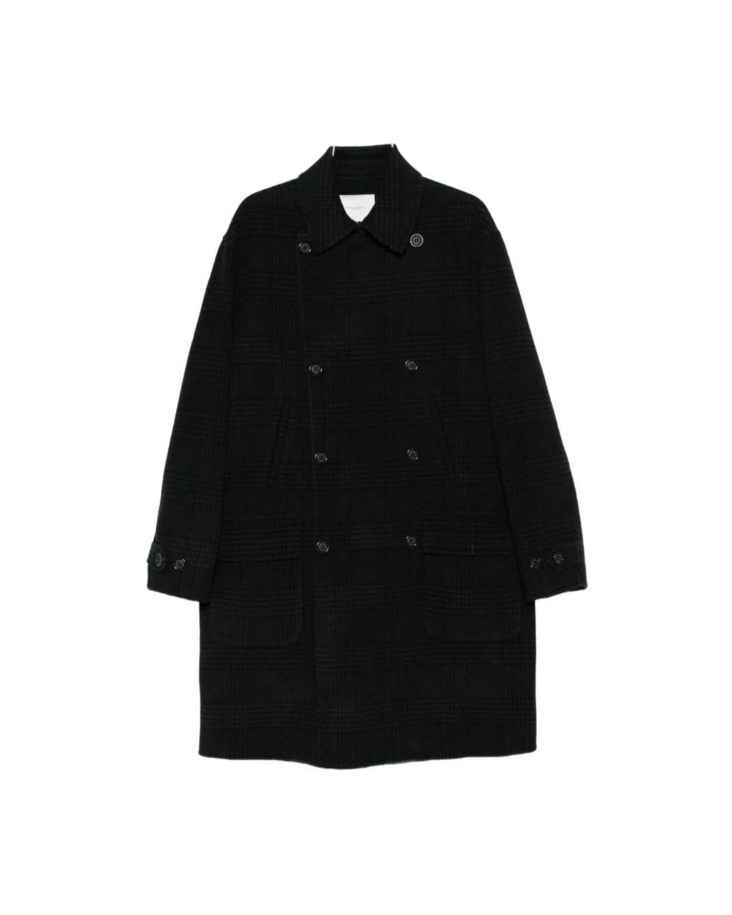 Paolo Pecora Black Double-Breasted Coats for men