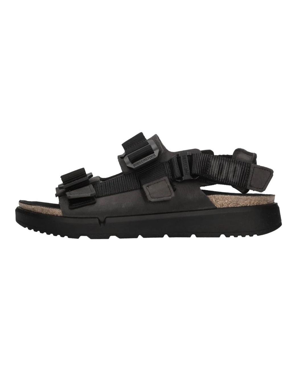 Birkenstock Schoenen ,Zwart ,Leer Platte Sandalen in het Black voor heren