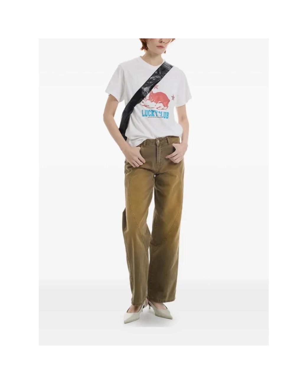 Wide Jeans Carne Bollente de color Green