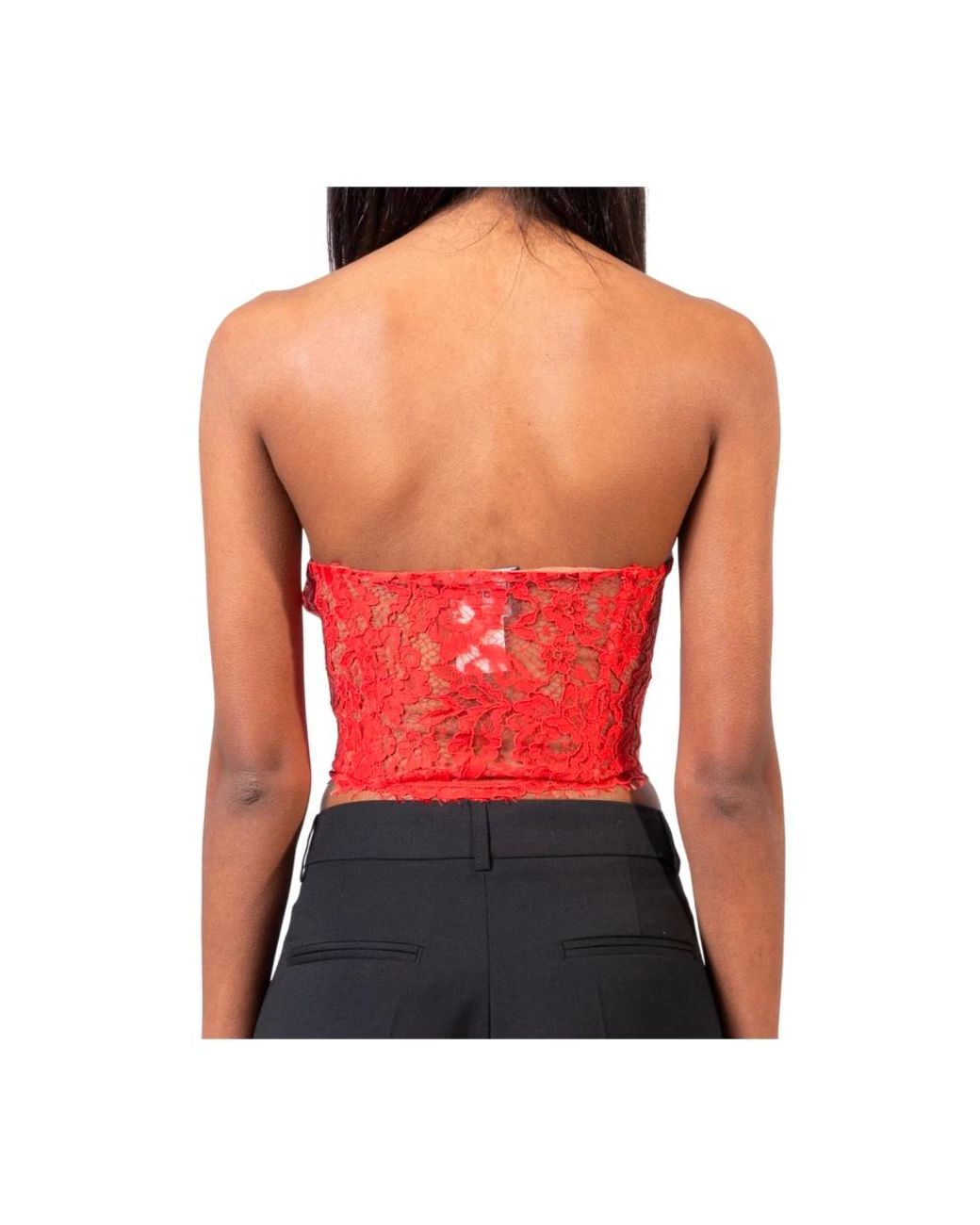 Doris S Red Sleeveless Tops