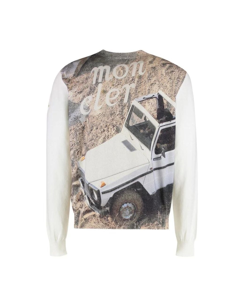 Moncler White Round-Neck Knitwear for men