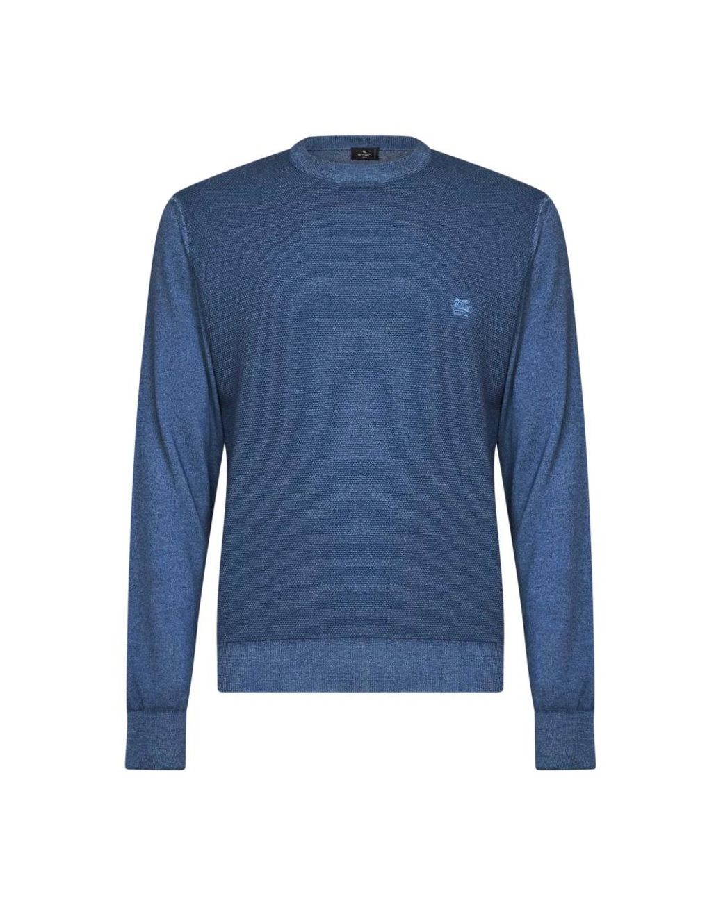 Etro Blue Round-Neck Knitwear for men