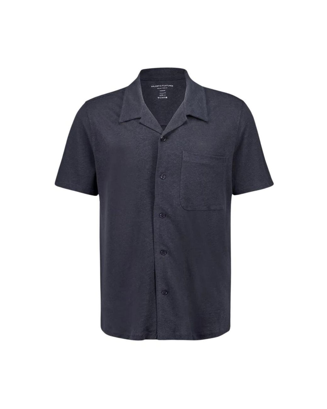 Majestic Filatures Blue Short Sleeve Shirts for men