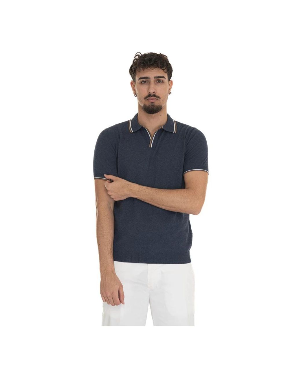 Gran Sasso Blue Polo Shirts for men