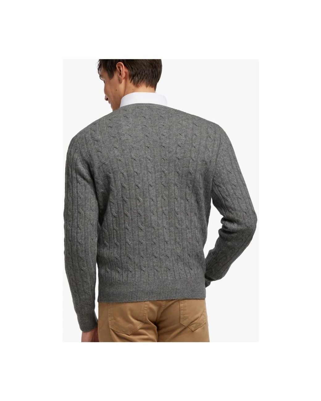 Brooks Brothers Gray Round-Neck Knitwear for men