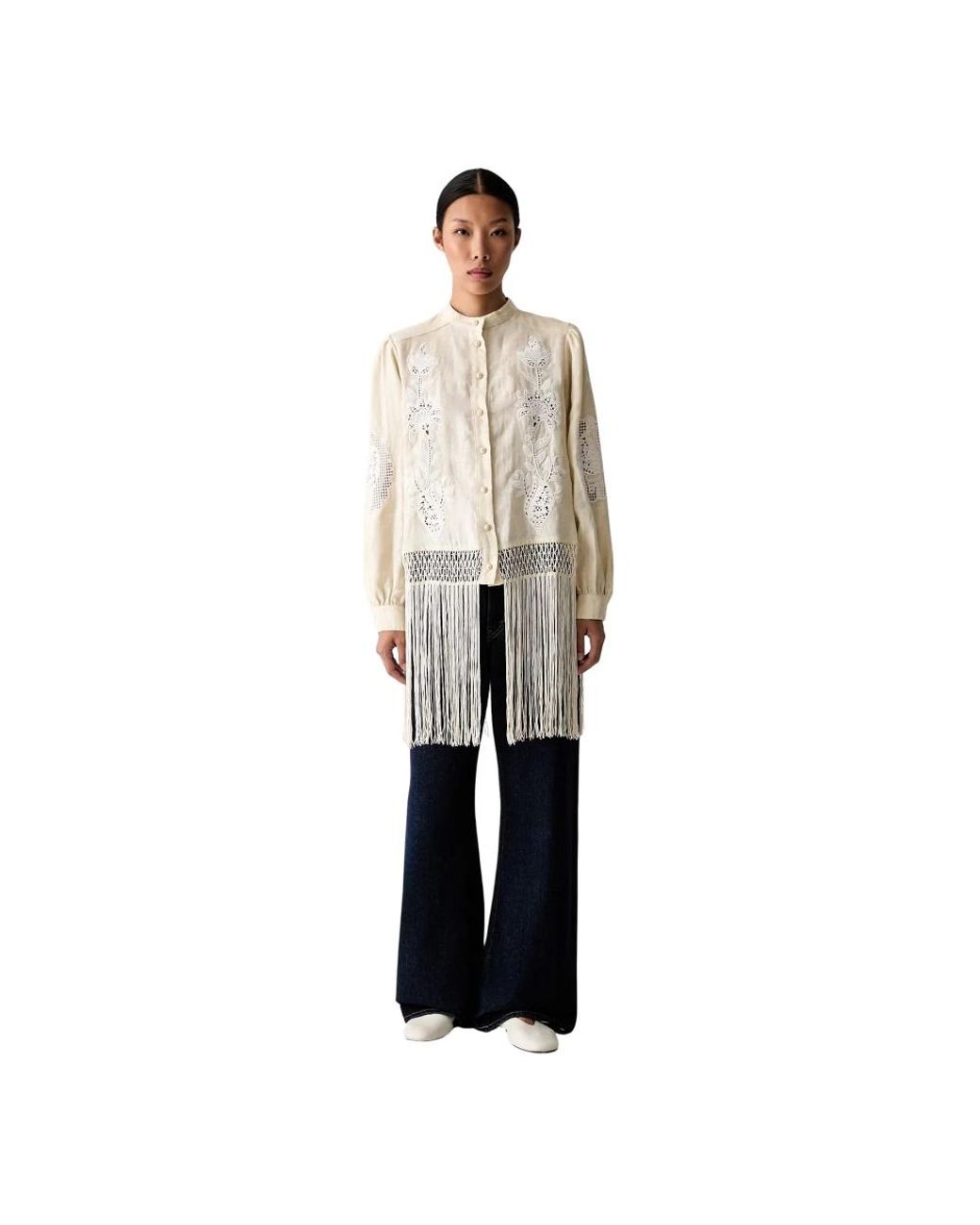 Farm Rio Linnen Blouse in het White