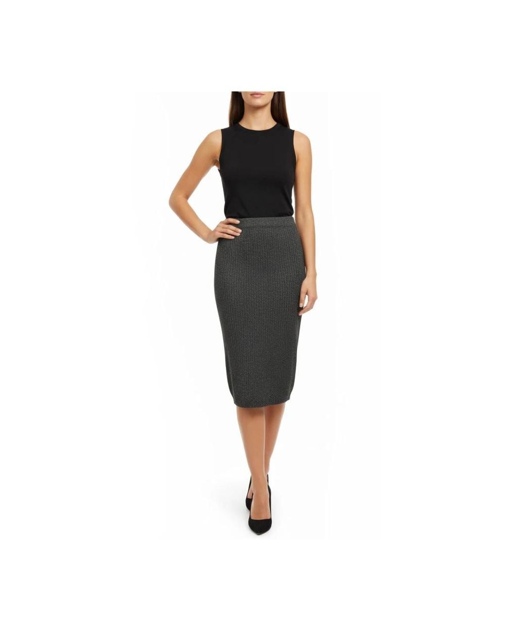 D.exterior Gray Pencil Skirts