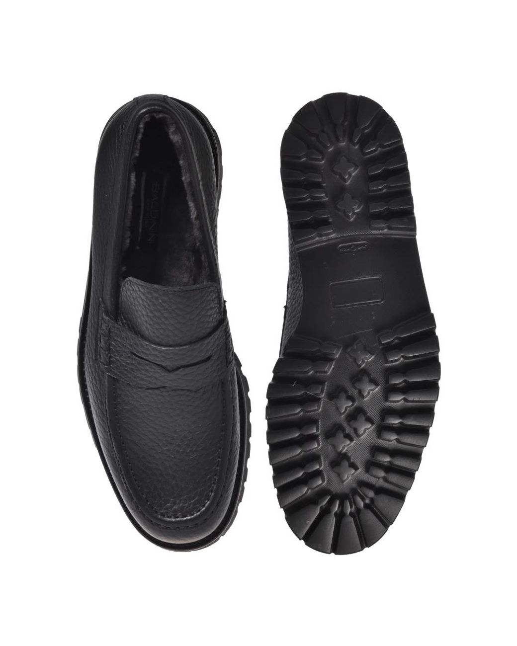 Baldinini Men\'s Textured Black Loafers BALDININI Footwear | Black Men main image 3