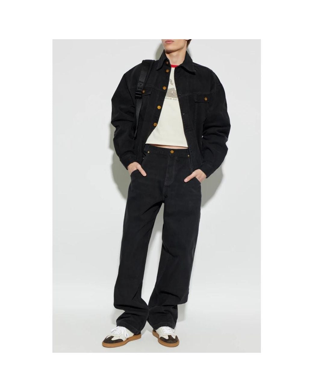 Willy Chavarria Black Loose-Fit Jeans for men