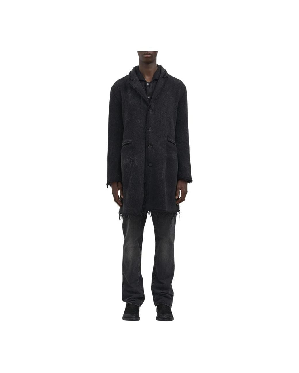 Avant Toi Black Single-Breasted Coats for men