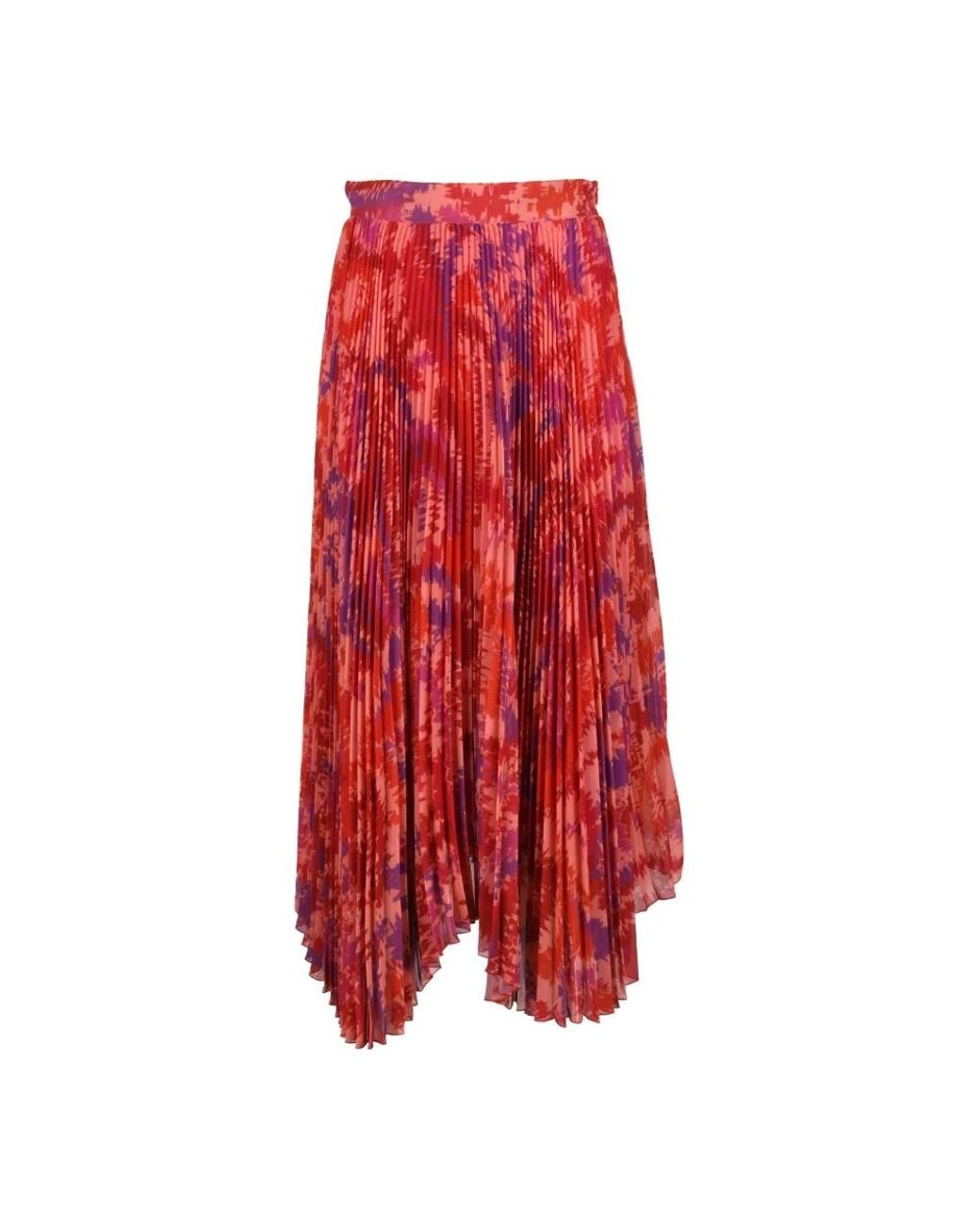 Dondup Rokken ,Veelkleurig ,Polyester Geplooide Midi Rok in het Red