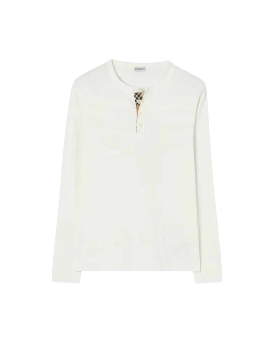 Burberry White Long Sleeve T-Shirts for men