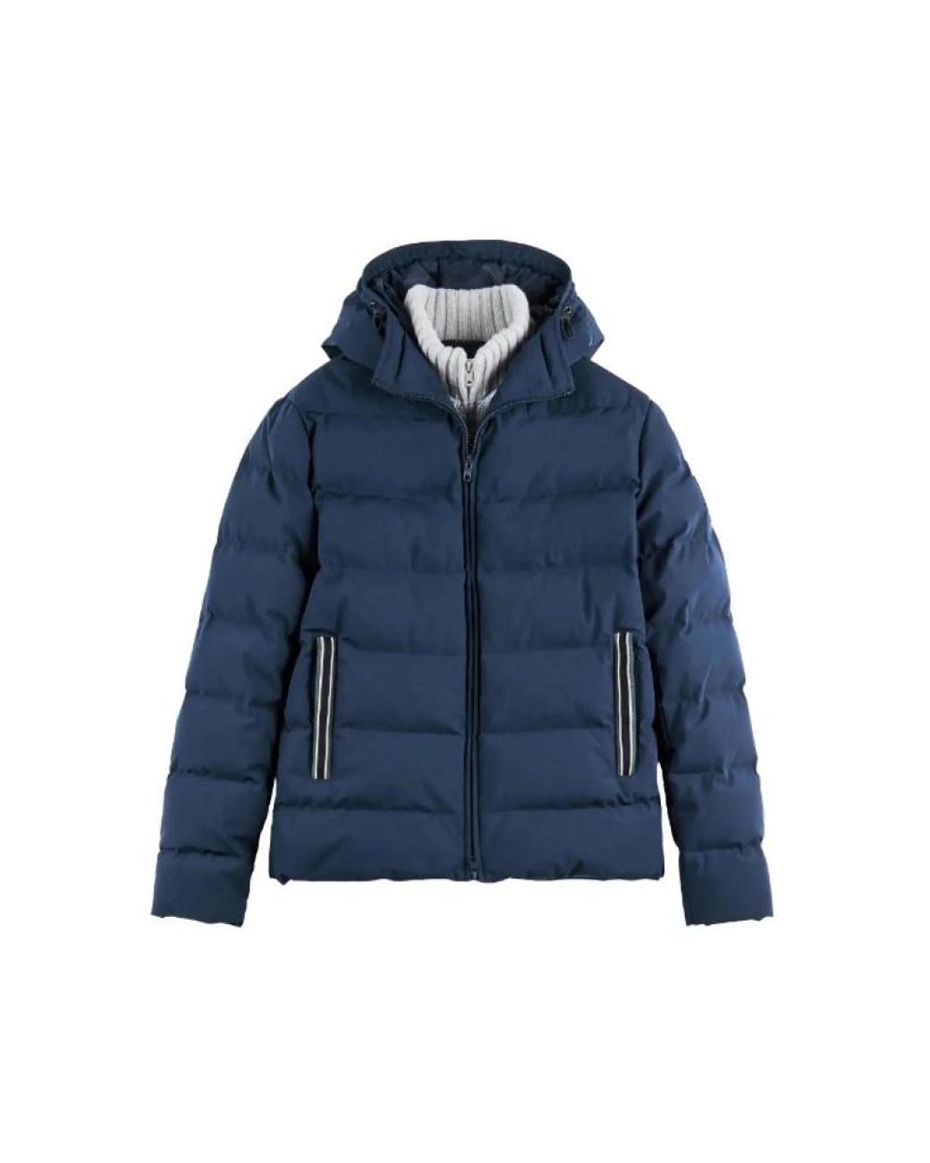 Fay Jassen ,Blauw ,Leer Double-Front Down Jacket in het Blue voor heren