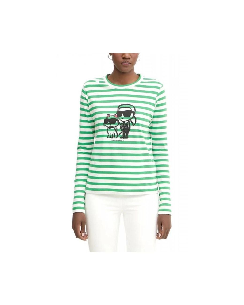 Karl Lagerfeld Green Long Sleeve T-Shirts