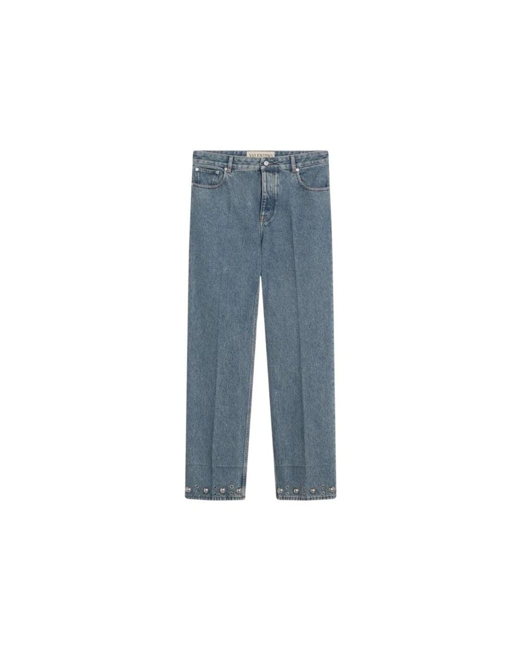 Valentino Blue Straight Fit Jeans for men