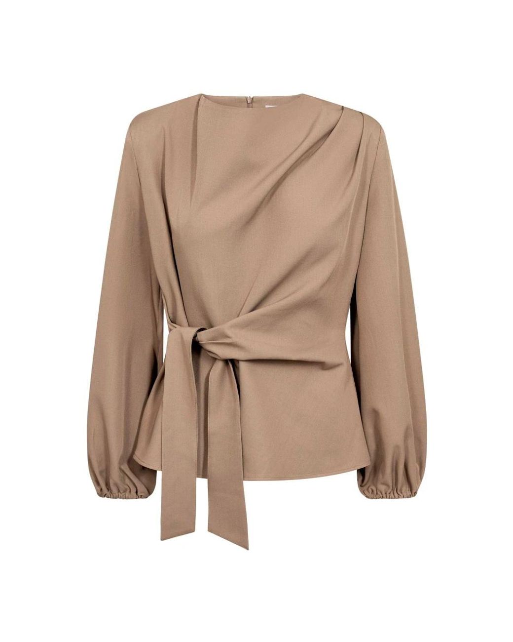 Blouses co'couture de color Brown