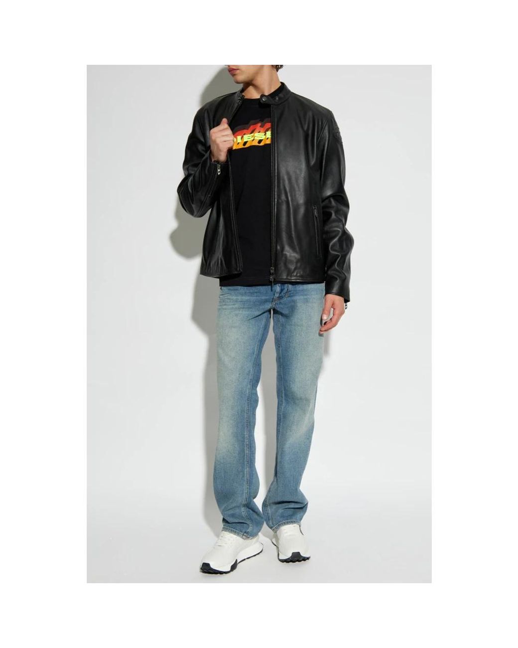 Leather Jackets DIESEL de hombre de color Black