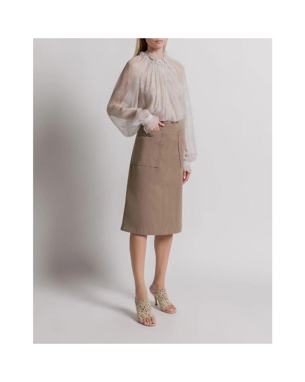 Alberta Ferretti Brown Midi Skirts