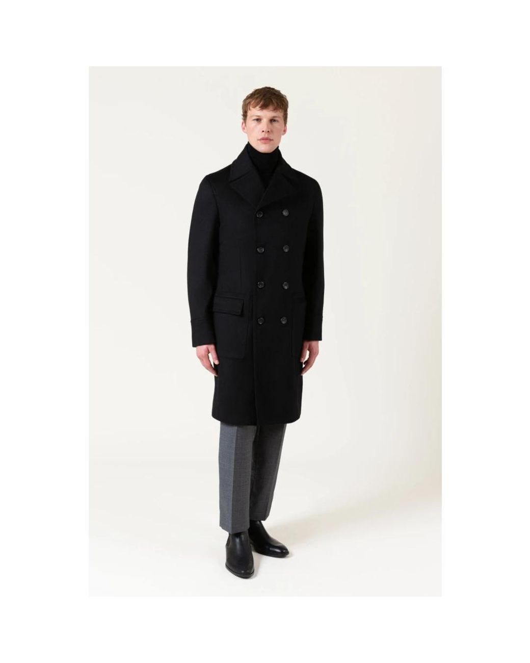 AUTORE Black Double-Breasted Coats for men
