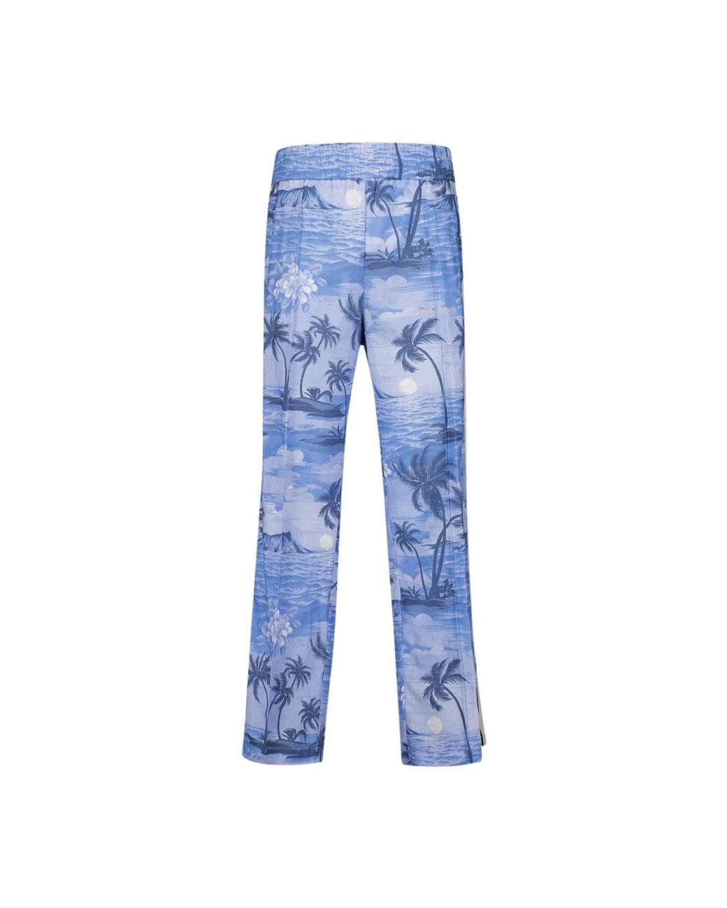 Palm Angels Blue Straight Trousers for men