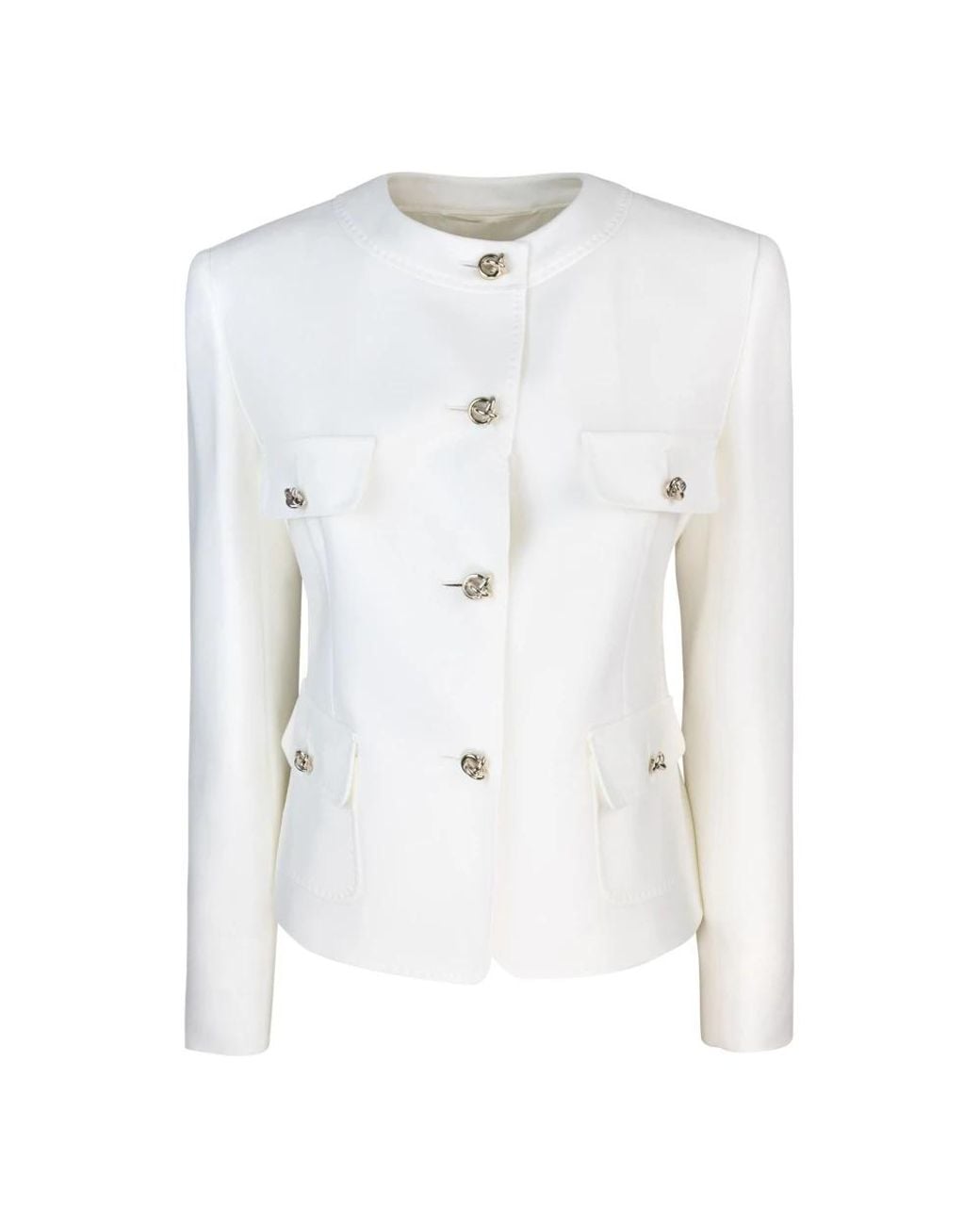 Max Mara Jassen ,Wit ,Polyester Lichtgewicht Jas Van Tessuto-Stof in het White