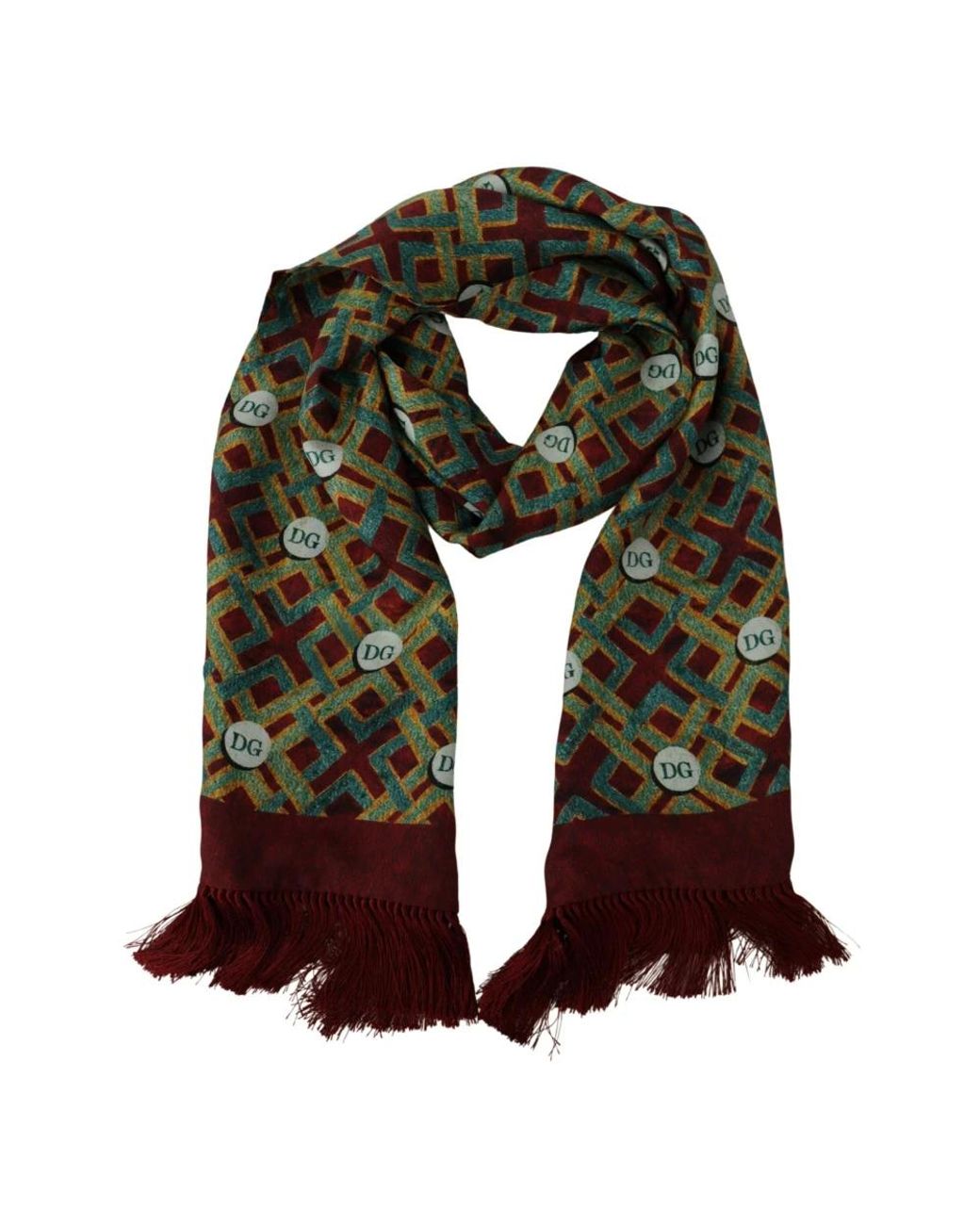 Dolce & Gabbana Green Silk Scarves for men
