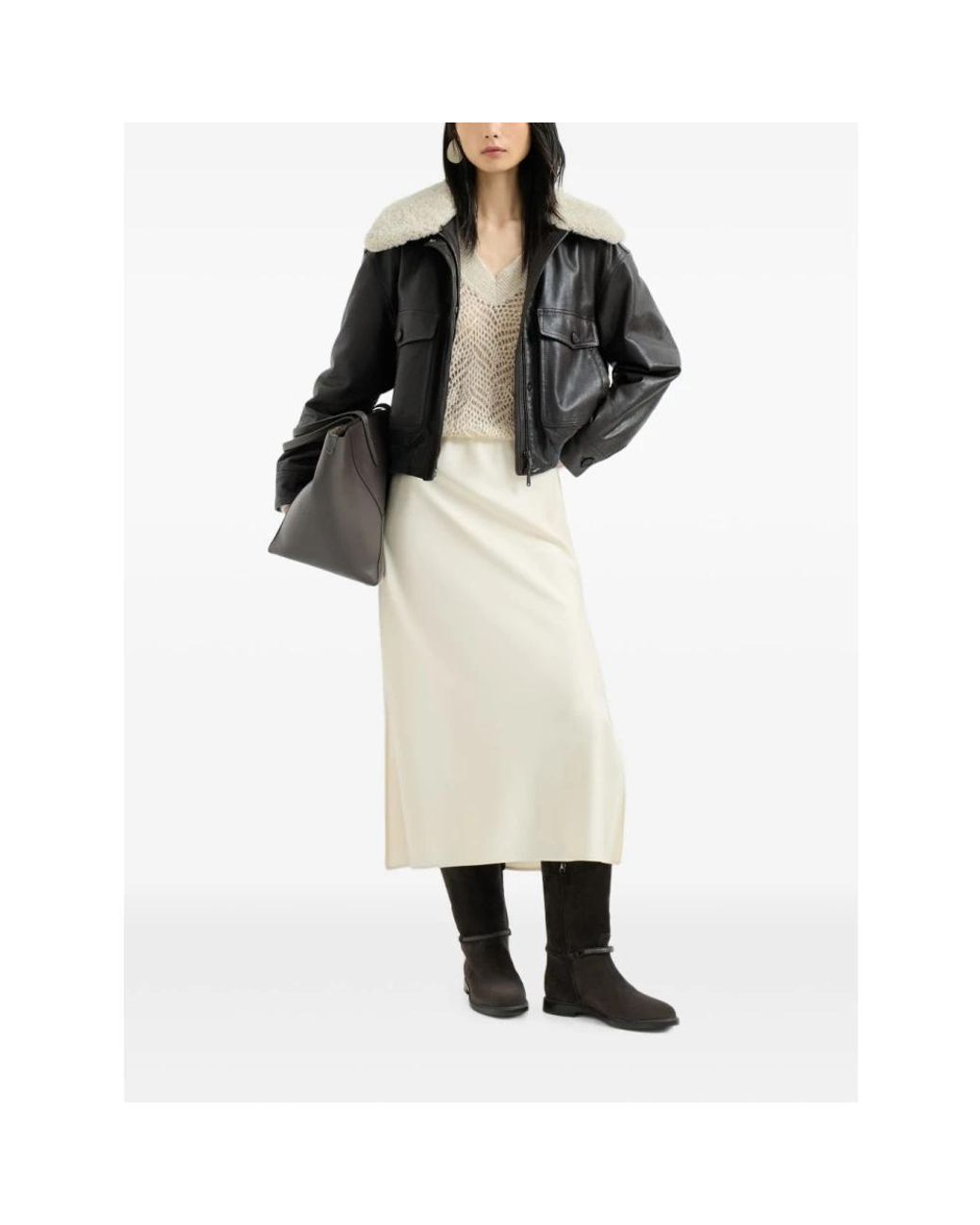 Brunello Cucinelli White V-Neck Knitwear