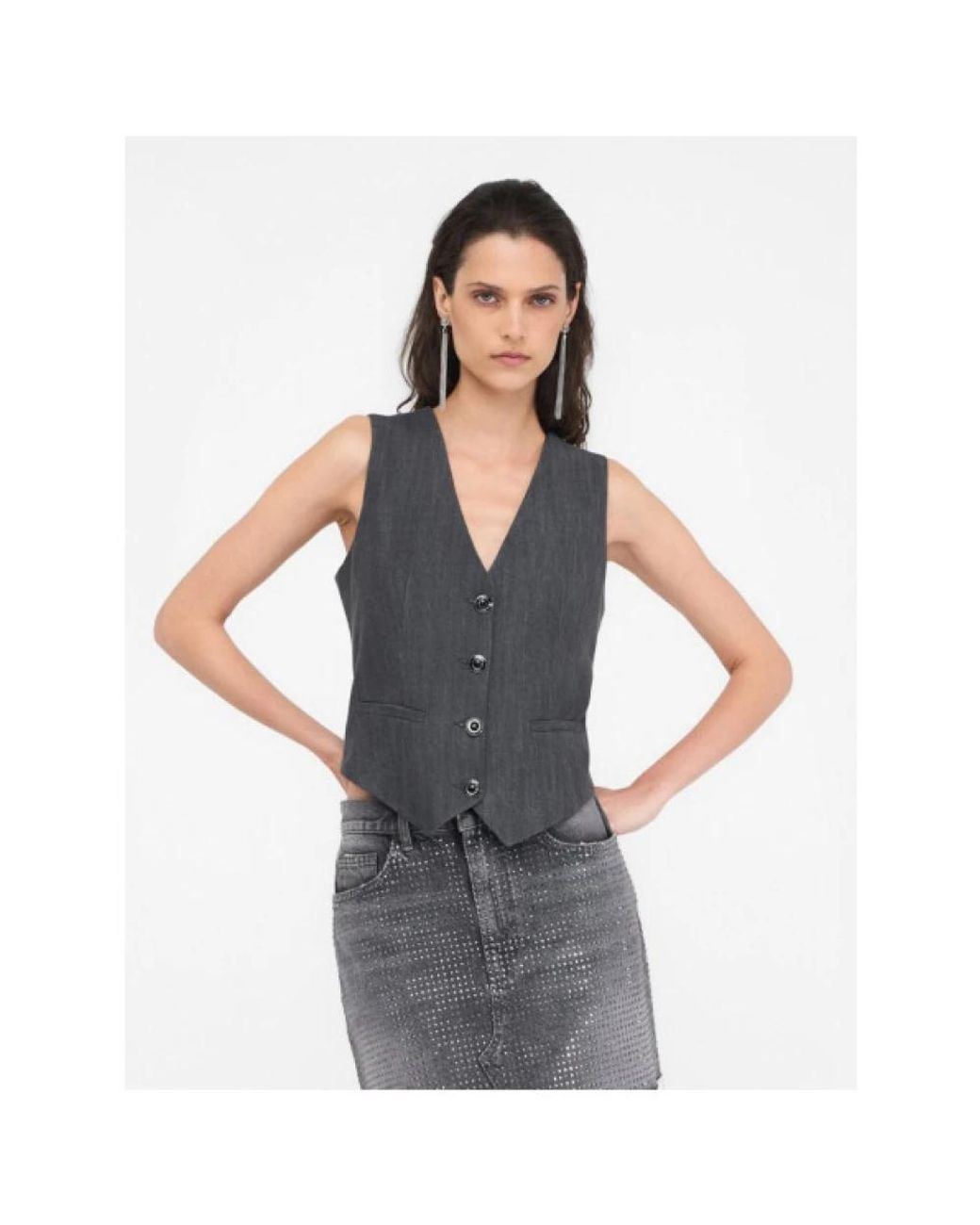 Liu Jo Gray Waistcoats