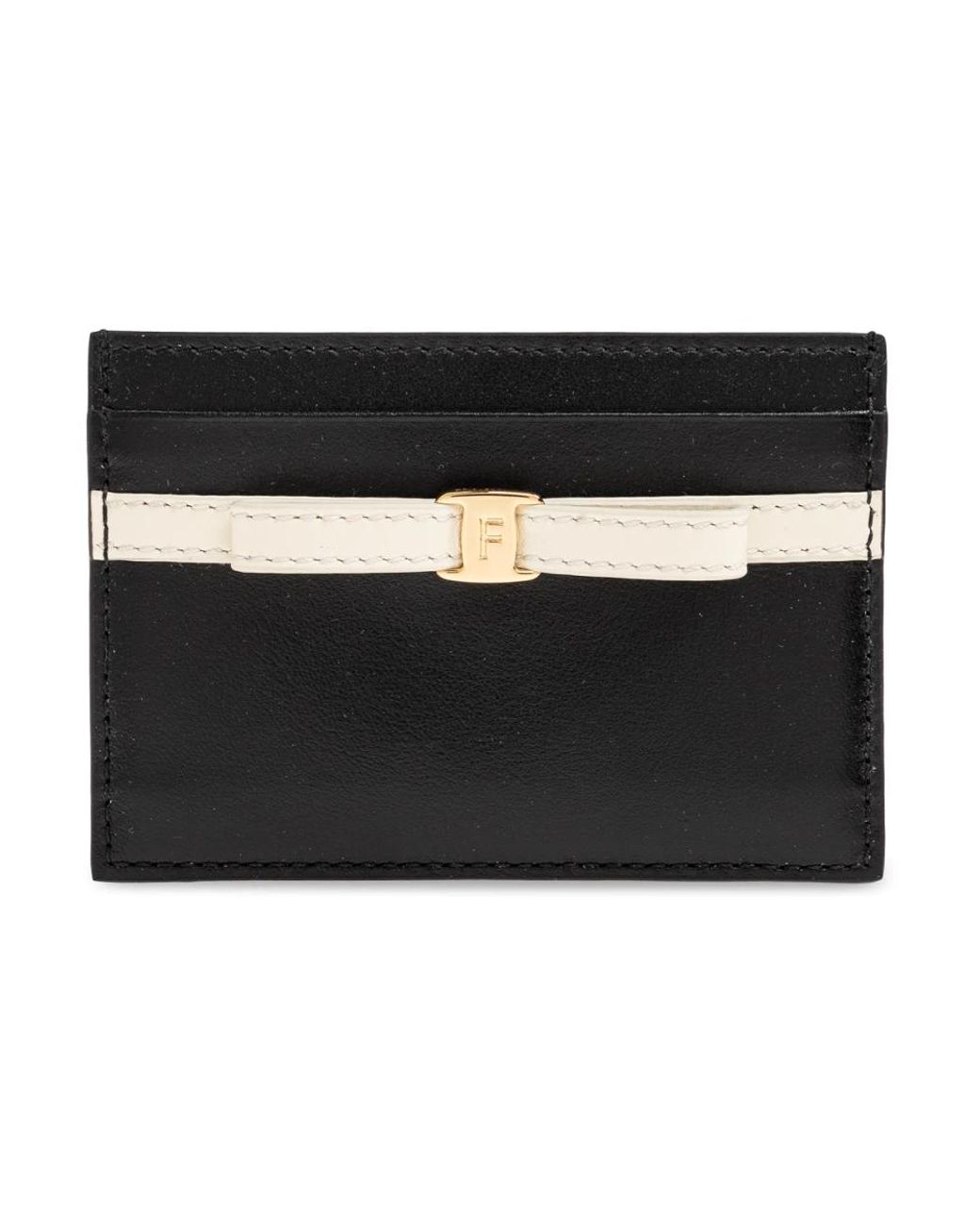 Ferragamo Accessoires ,Zwart ,Leer Leren Kaarthouder in het Black
