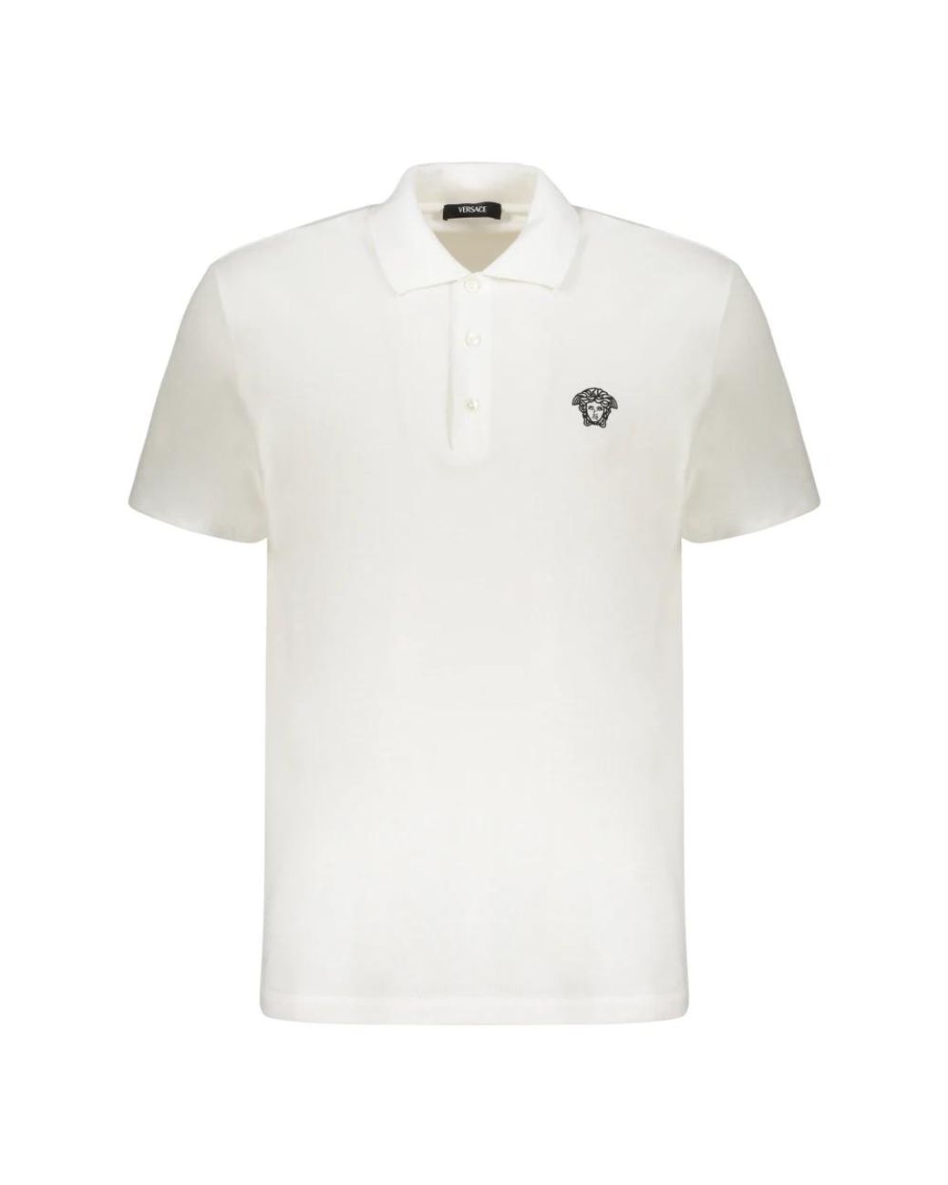 Versace White Cotton Polo Shirt for men