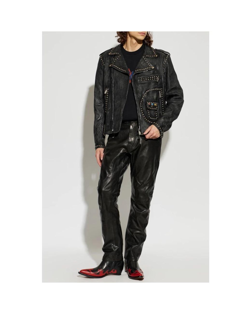 Leather Jackets DSquared² de hombre de color Black