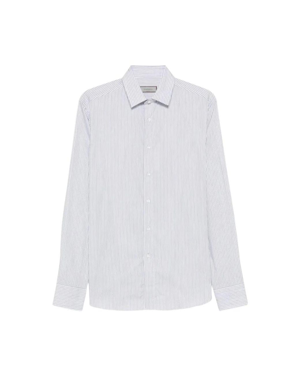 Canali Overhemden ,Wit ,Gestreepte Overhemd in het White voor heren
