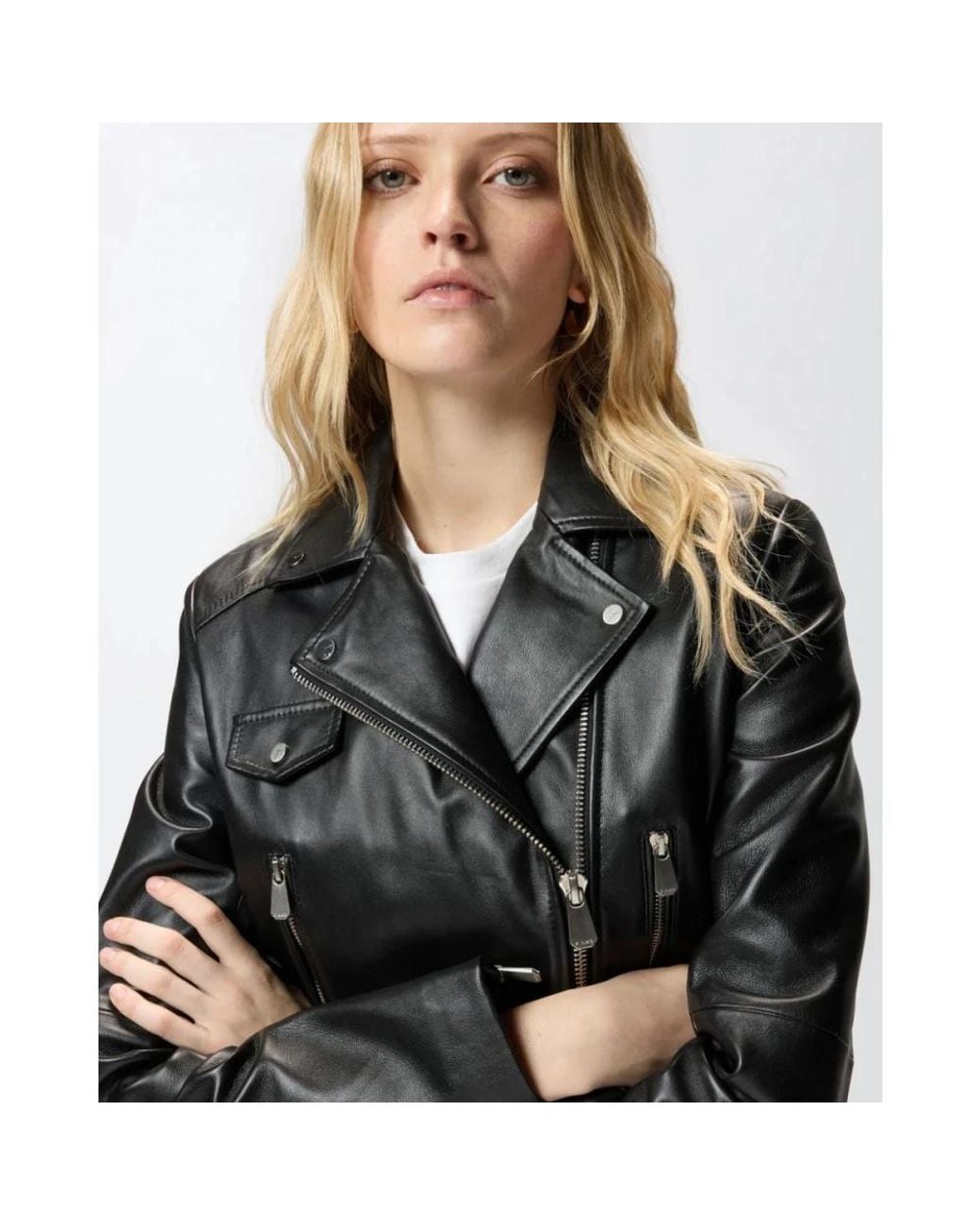 Pinko Black Leather Jackets