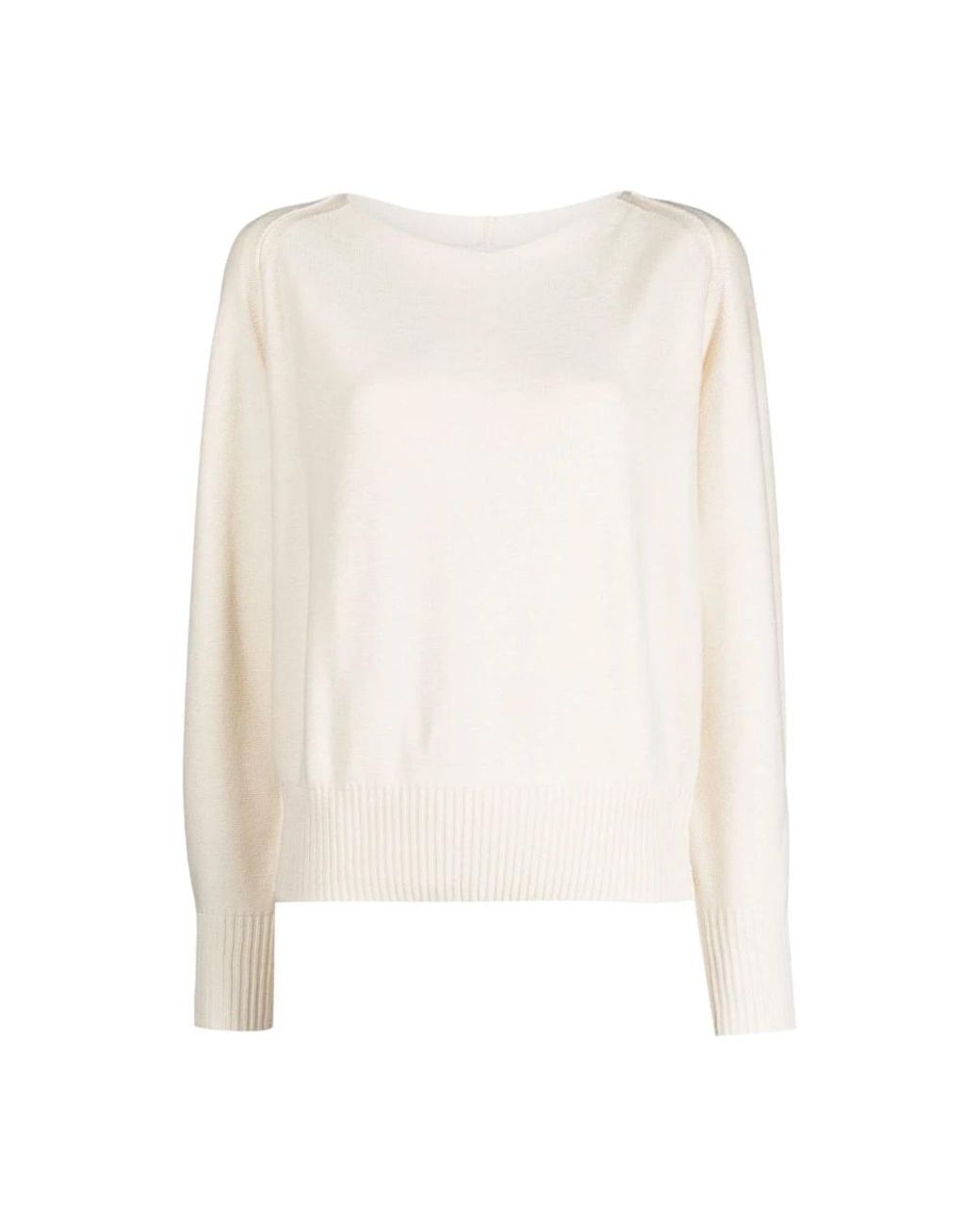 DKNY White Round-Neck Knitwear