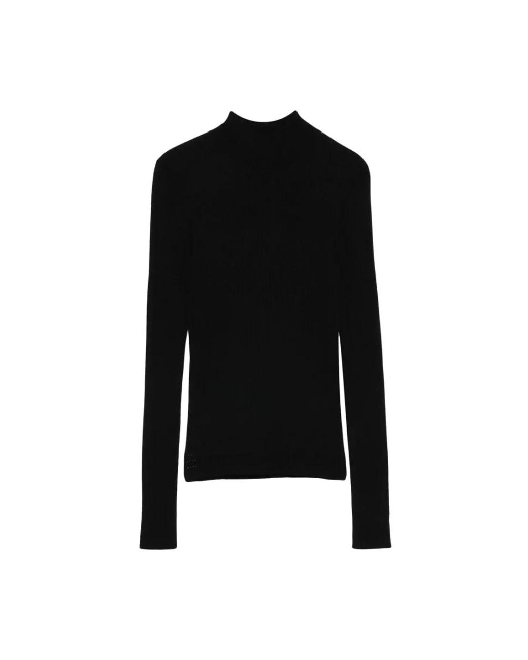 Twinset Truien & Vesten ,Zwart ,Polyester Ribgebreide Coltrui Jumper in het Black