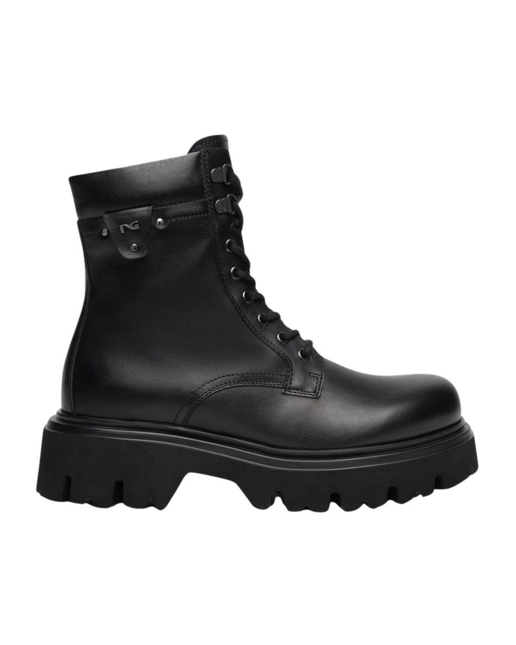Nero Giardini Black Lace-Up Boots