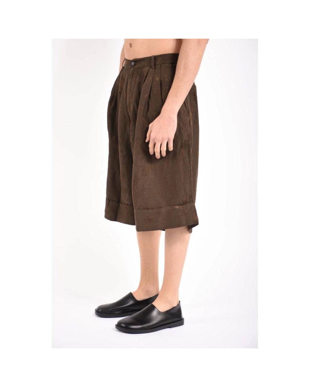 Andrea Ya'aqov Brown Cropped Trousers for men