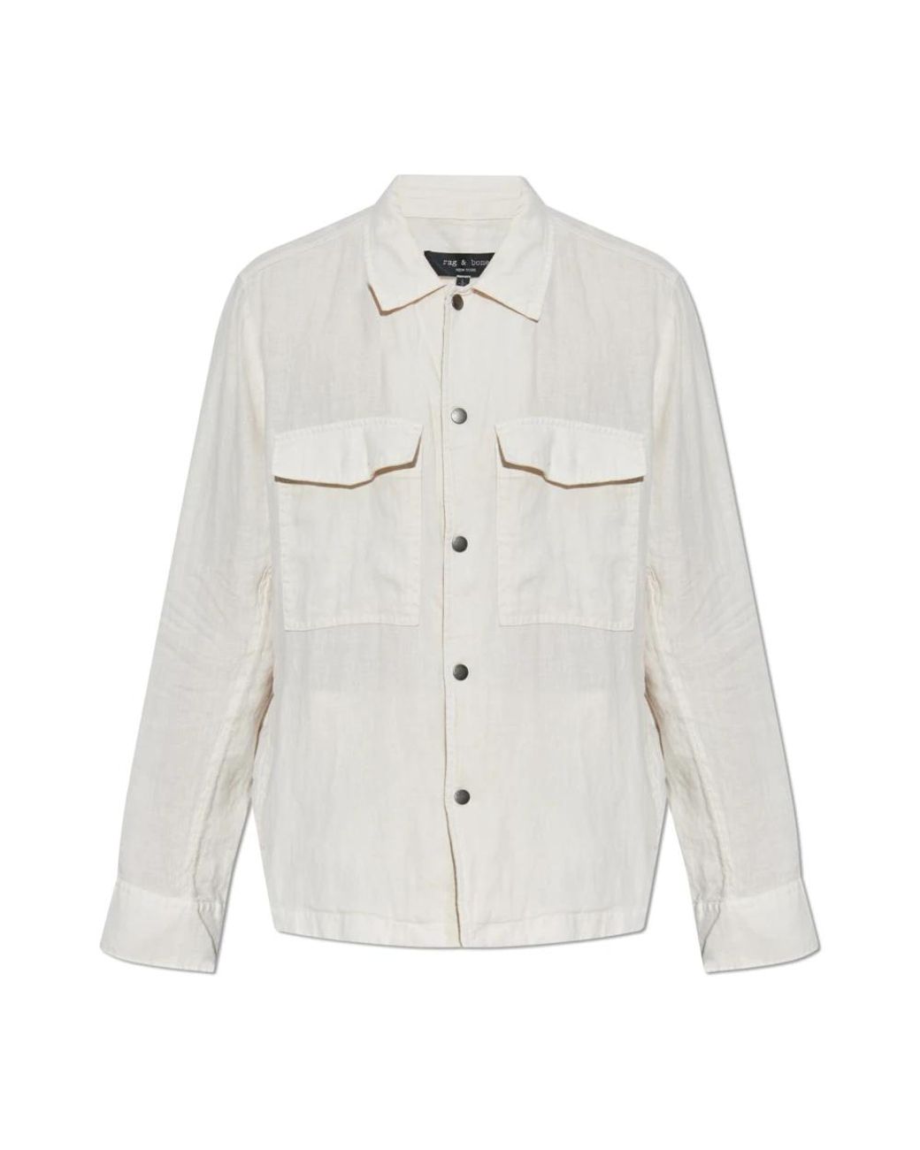 Rag & Bone Overhemden ,Linnen Linnen Shirt Met Zakken in het White voor heren
