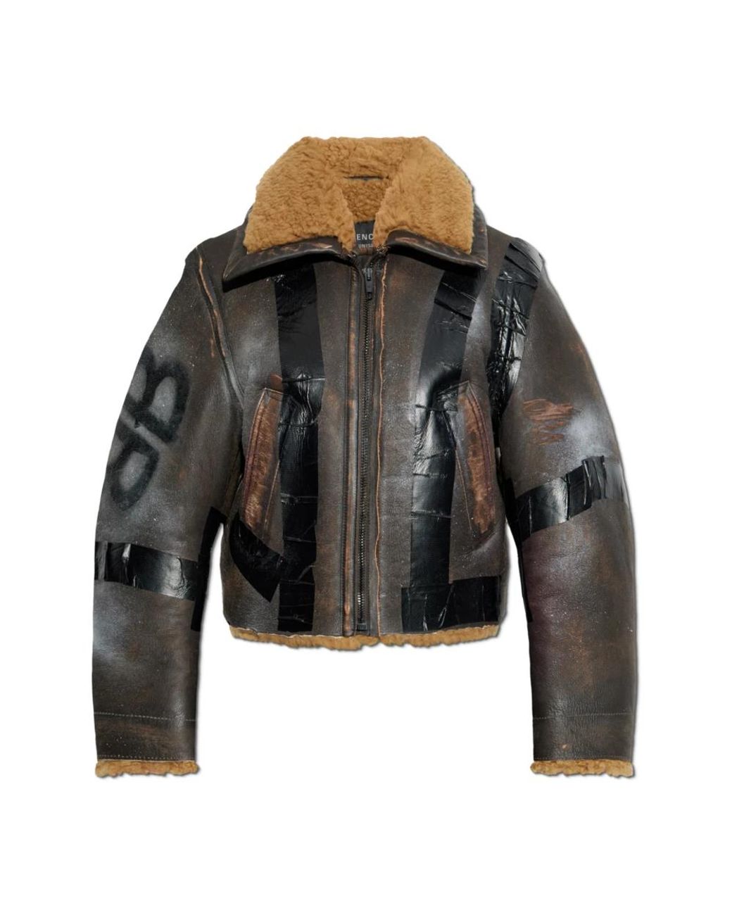Leather Jackets Balenciaga de color Gray