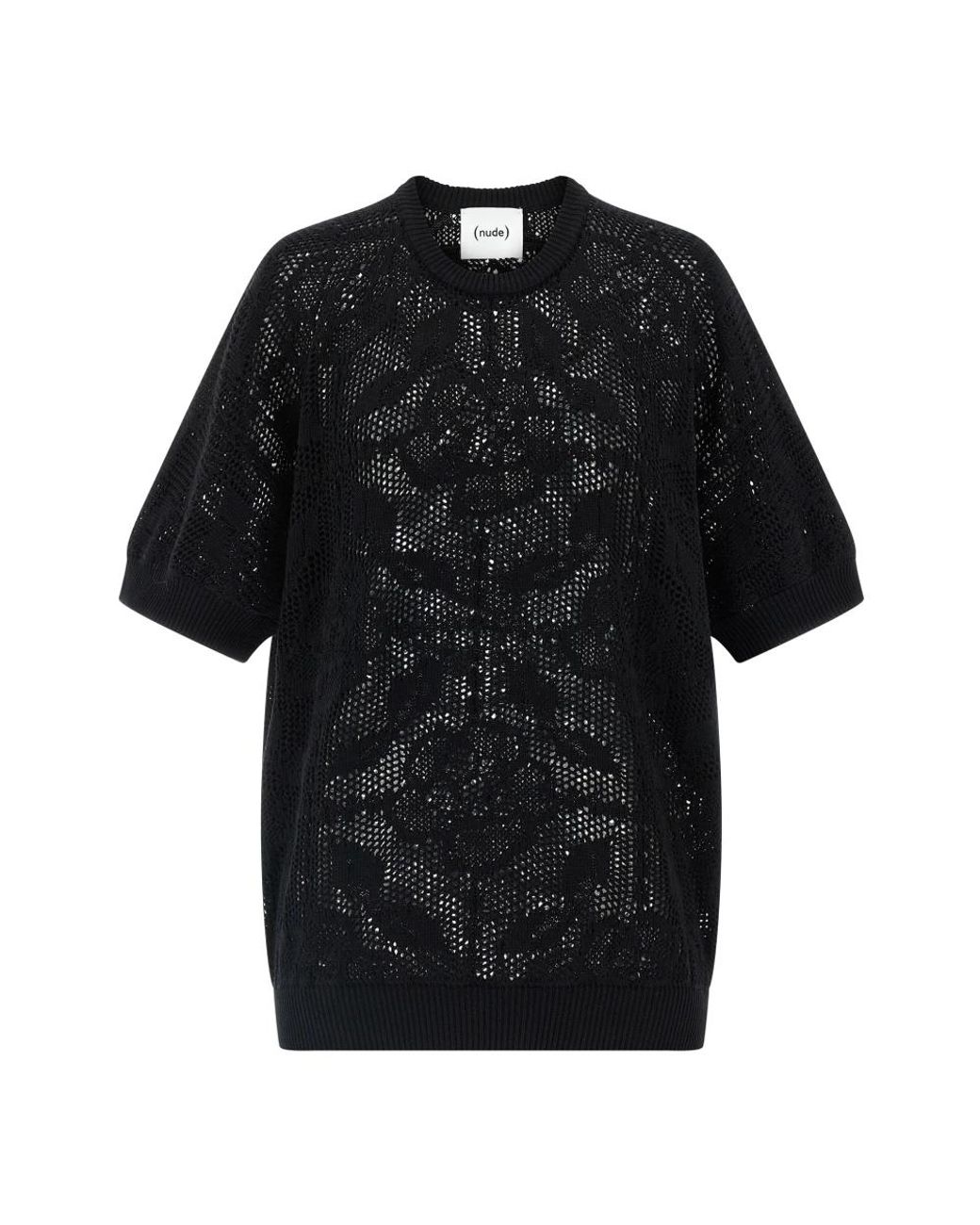 Nude Black Round-Neck Knitwear