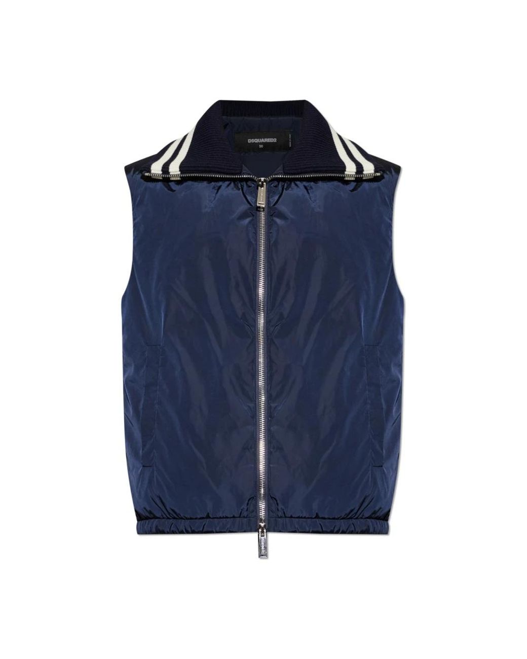 DSquared² Jassen ,Blauw ,Leer Geïsoleerd Vest in het Blue voor heren