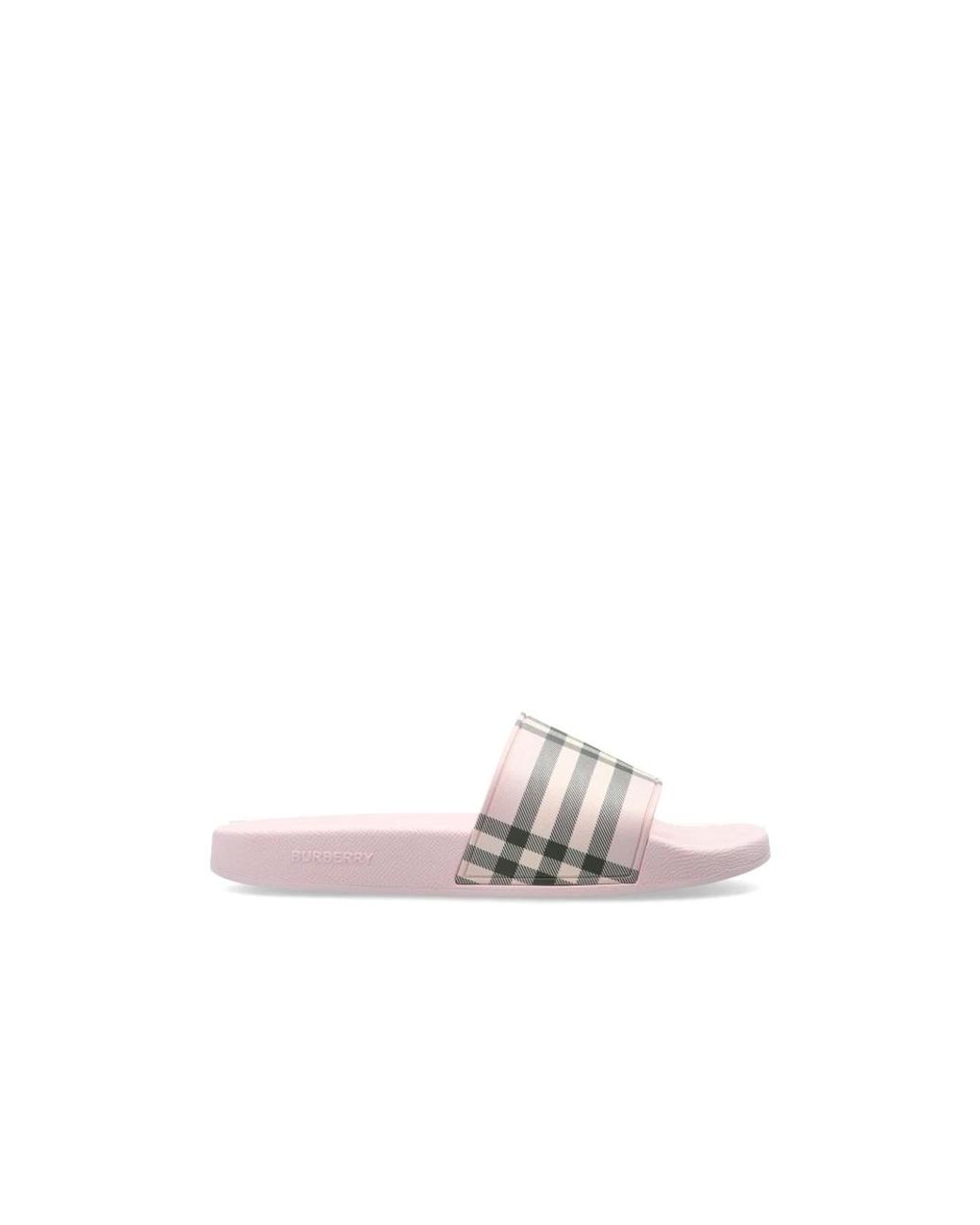 Burberry Pink Check Slides